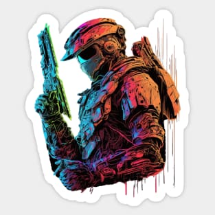 Halo Master Chief Neon - Original Artwork Sticker